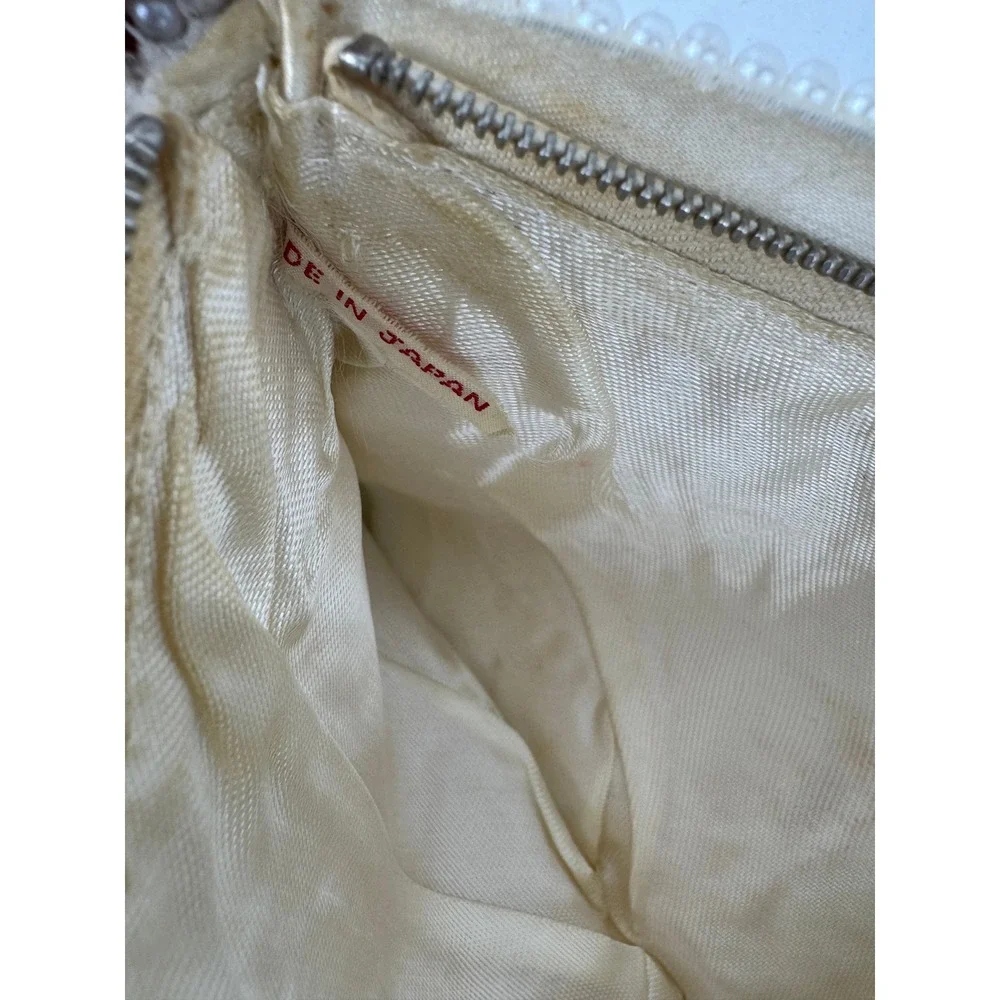 Vtg Faux Pearl Beaded Clutch Purse Coquette Old‎ Money Bridal Y2K Made Japan
